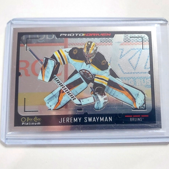 Jeremy Swayman Bruins Goalie Photo Driven Insert Rookie Card OPC Platinum - Picture 1 of 2
